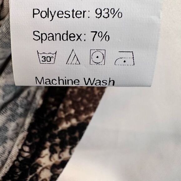 Shein Python Print Mock Neck Stretch Cutout Long Sleeve Top Taupe Tan 2XL - Picture 4 of 4